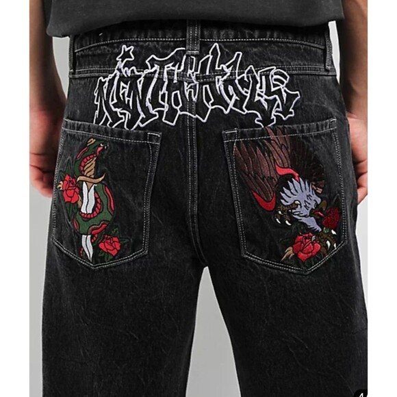 Ninth Hall Ambush Embroidered Black Denim Relaxed Jeans 30 Y2K Streetwear Zumiez - Picture 16 of 16
